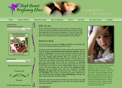 High Desert Pregnancy Clinic website