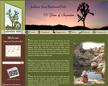 Joshua Tree National Park 75th Anniversary website